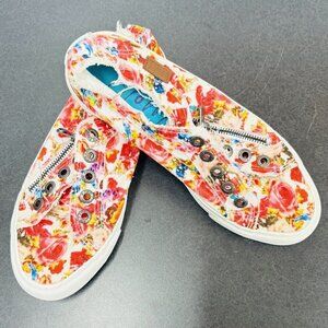Blowfish Malibu Maggi Lace Up Surfer Sneakers Shoes Womens Sz 7.5 Floral